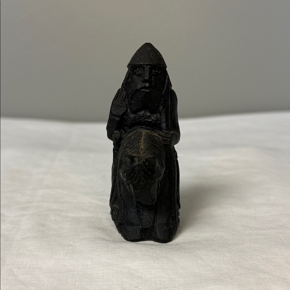 Vintage Chinese Mudman Clay Scholar Figurine Miniature 3in